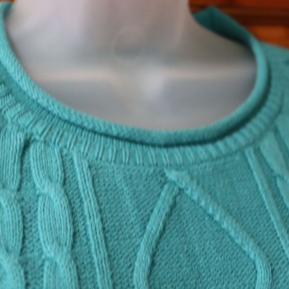 Croft & Barrow Teal Blue Crewneck Knit Vintage 90s Sweater XS - Picture 4 of 13